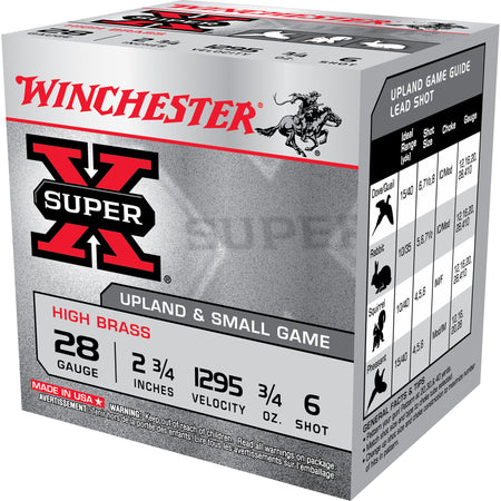 Winchester WNX286 Super X Heavy Game Load 28 Gauge 2.75" 3/4oz 6 Shot 1295 fps