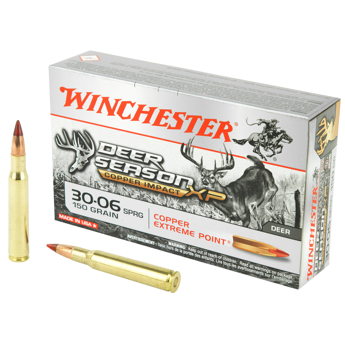 Winchester X3006CLF Copper Impact Copper Extreme Point Lead-Free  150 Grain .30-06 Springfield