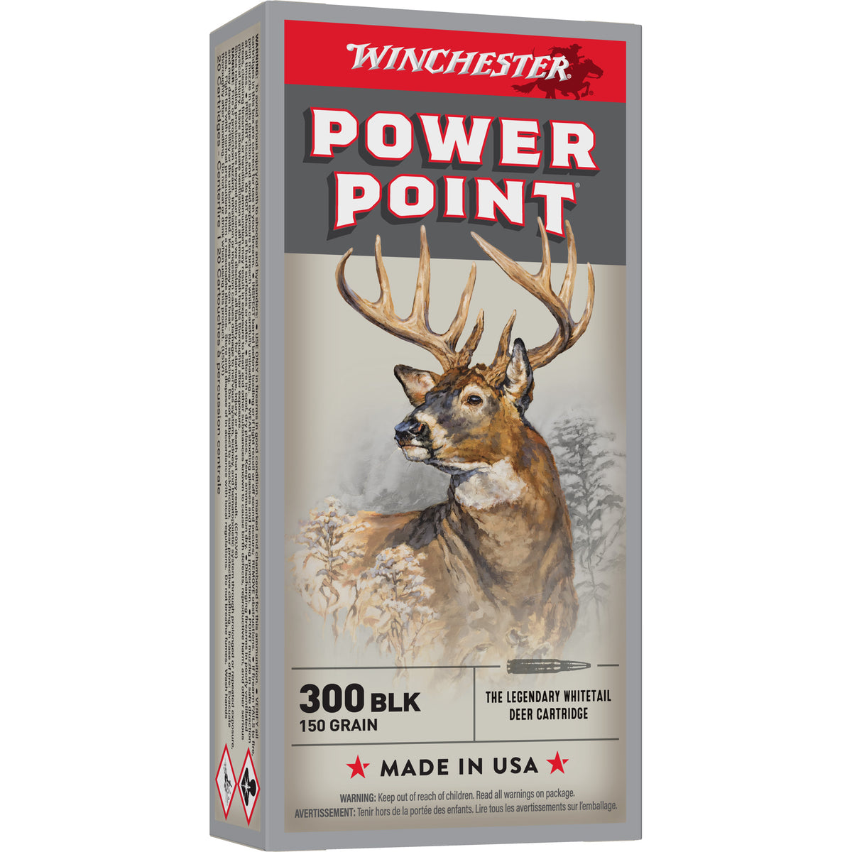 Winchester Power Point .300 AAC Blackout 150 gr JSP ammo