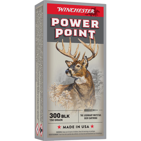 Winchester Power Point .300 AAC Blackout 150 gr JSP ammo