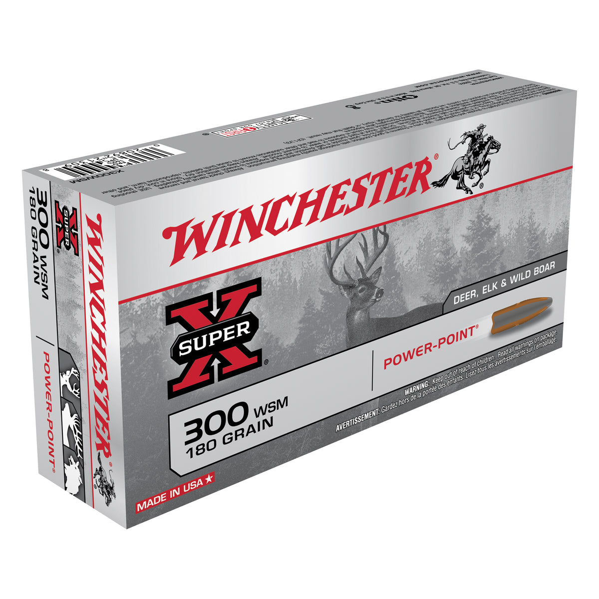 Winchester Super-X Power-Point .300 WSM 180 gr JSP ammo