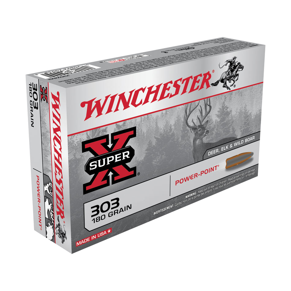 Winchester .303 British X303B1 Super-X Power-Point Pointed Soft Point (PSP) 180 Grain