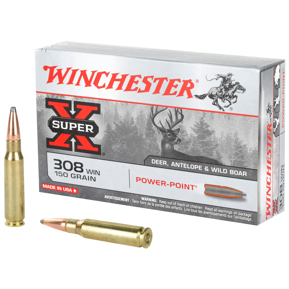 Winchester X3085 Super-X Power-Point Pointed Soft Point PSP 150 Grain .308 Win / 7.62x51mm