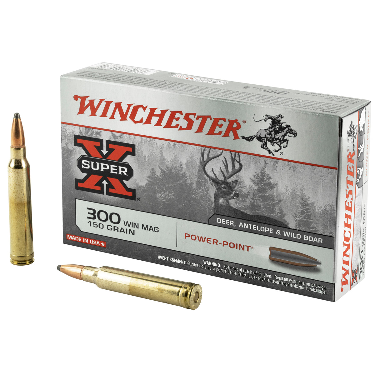 Winchester Ammo X30WM1 Super-X 300 Win Mag 150 gr Power-Point (PP)