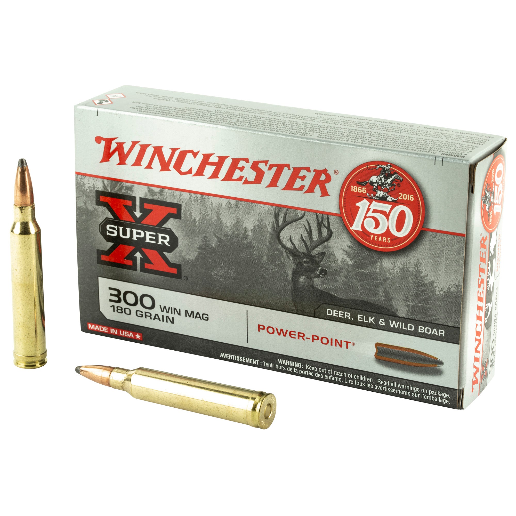 Winchester Super-X Power-Point .300 Winchester Mag 180 gr JSP ammo