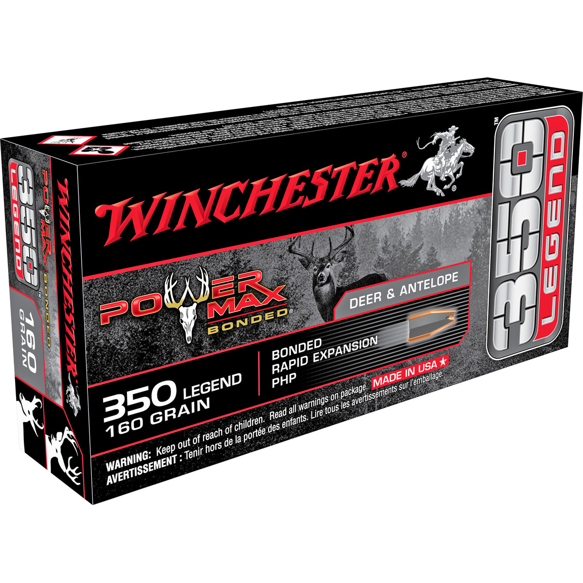 Winchester X3501BP Power Max Bonded Bonded Rapid Expansion PHP  160 Grain .350 Legend