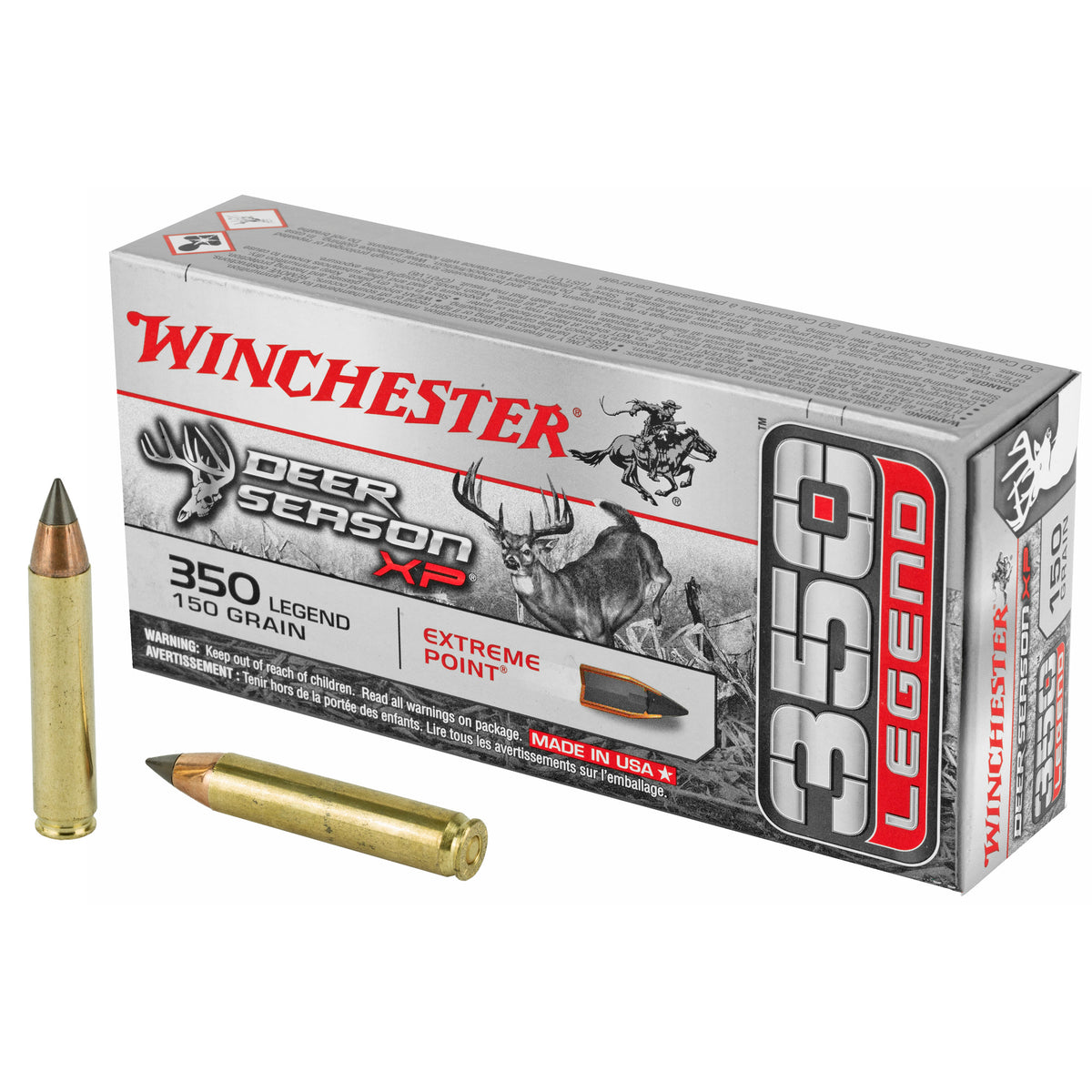 Winchester Deer Season XP Rifle Ammo 350 Legend 150 gr. Ext Point Polymer Tip 20 rd