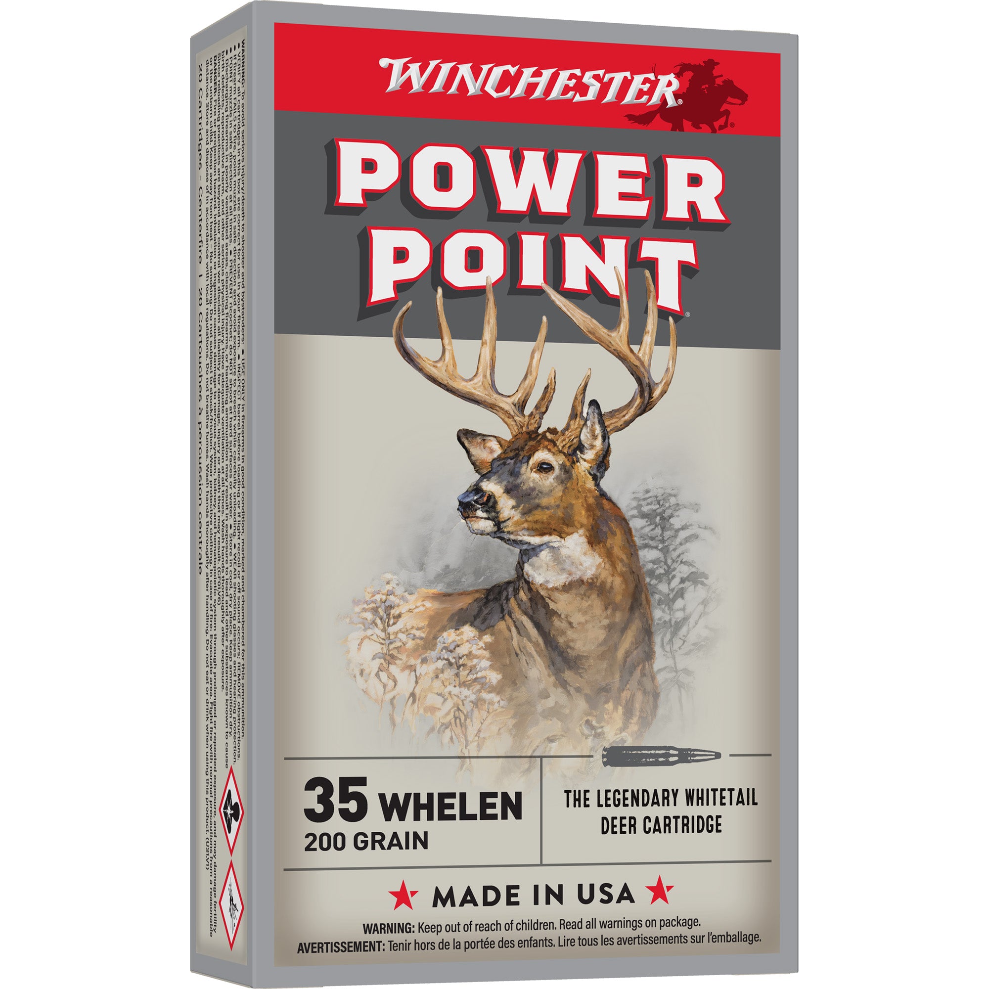 Winchester Power-Point .35 Whelen 200 gr JSP ammo