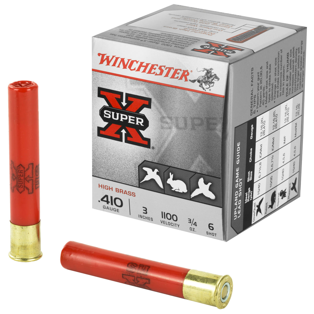 Winchester Super-X HIGH BRASS Heavy Game Load .410 Bore 3 in / 3 in #6 3/4 oz