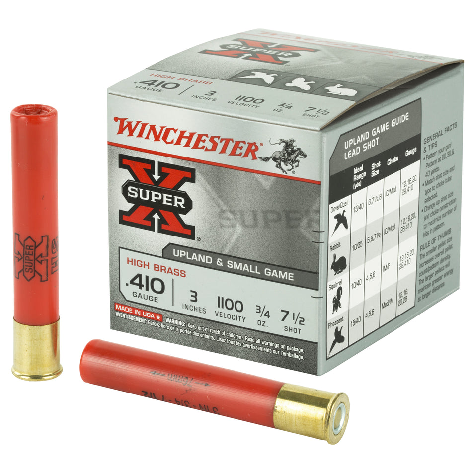 Winchester Super-X HIGH BRASS Heavy Game Load .410 Bore 3 in / 3 in #7.5 3/4 oz