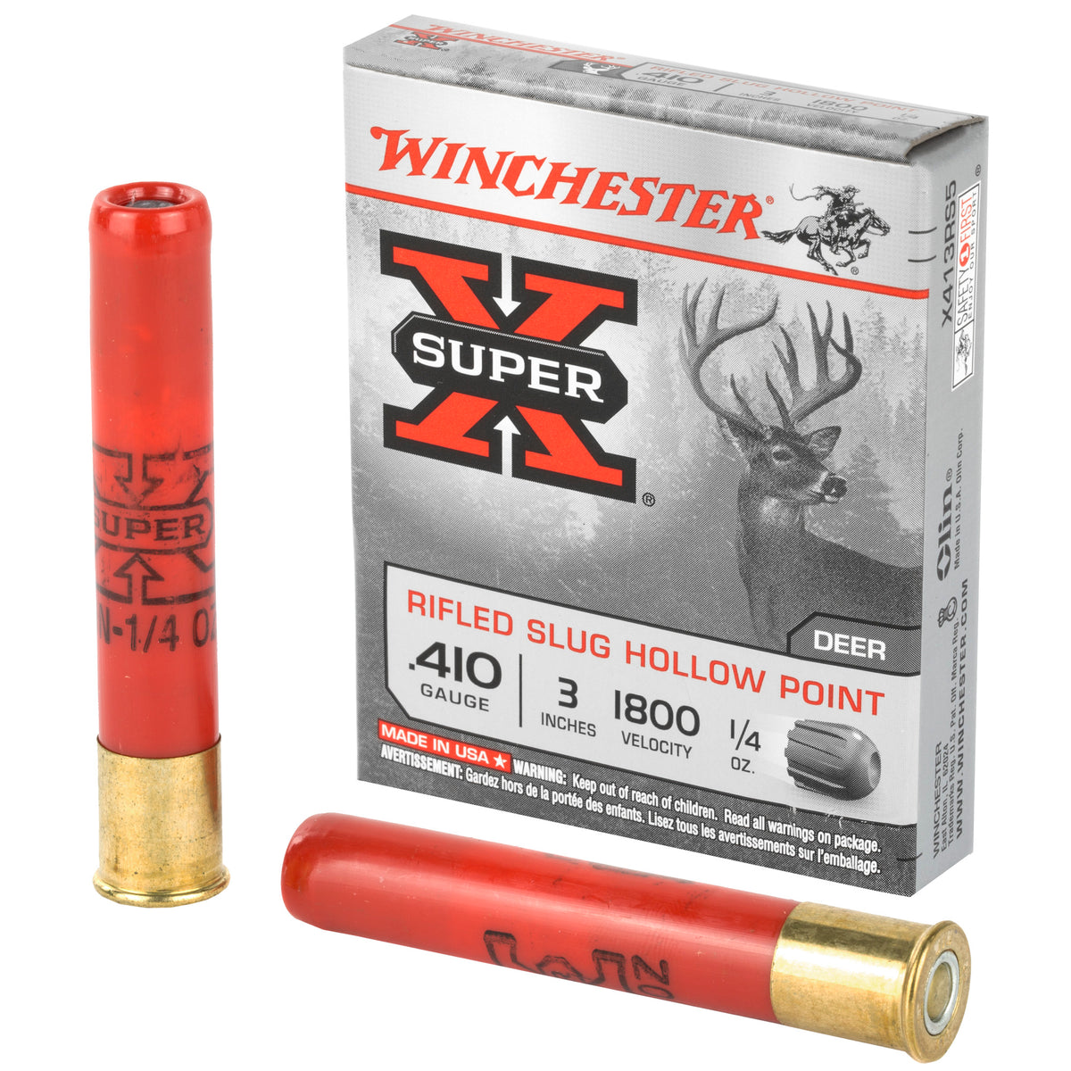Winchester Super-X Hollow Point Rifled Slug .410 Bore 3 in / 3 in Slug 1/4 oz