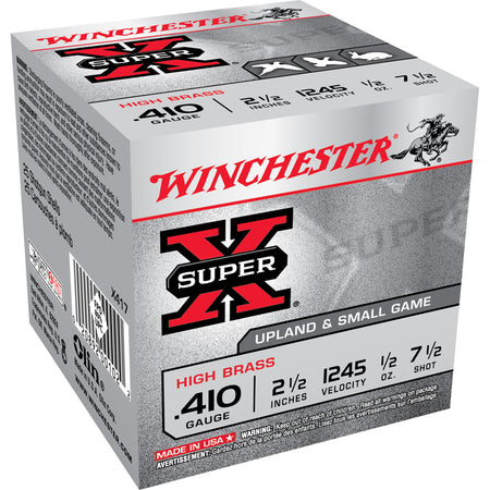 Winchester Super X HIGH BRASS Heavy Game Load .410 Bore 2.5 in / 2.5 in #7.5 1/2 oz