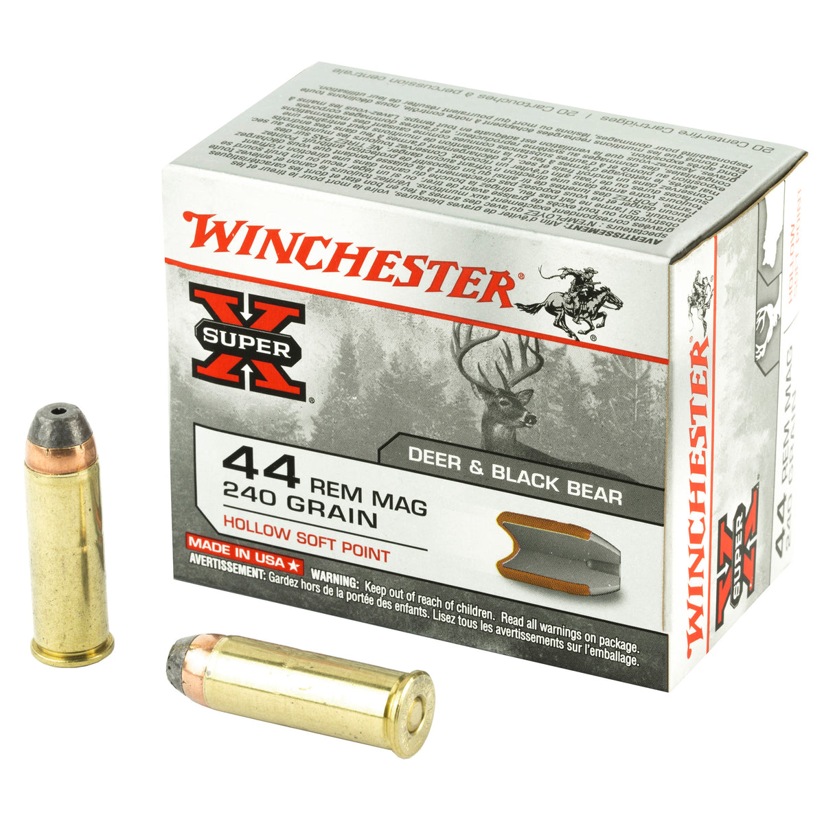 Winchester SUPER-X .44 Magnum 240 gr JHP ammo
