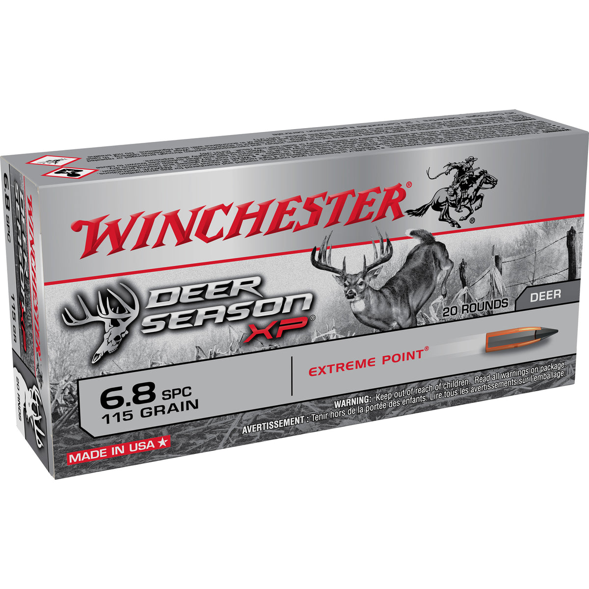 Winchester X68SPCDS Deer Season XP Extreme Point  115 Grain 6.8 Remington SPC