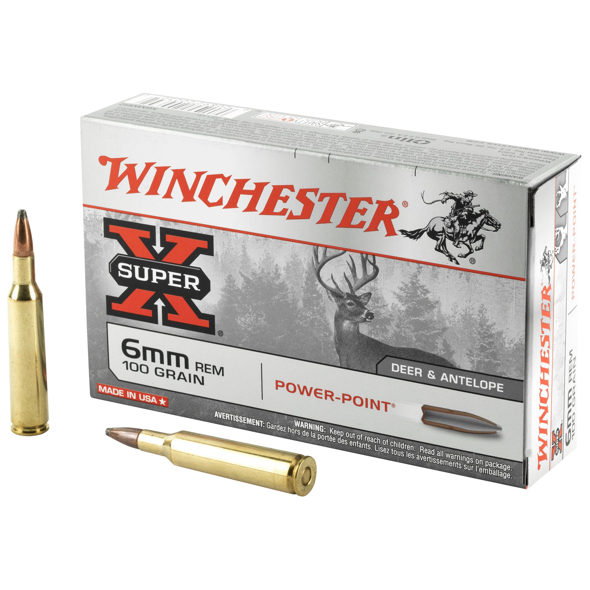 Winchester Super-X 6mm Remington 100 gr JSP ammo