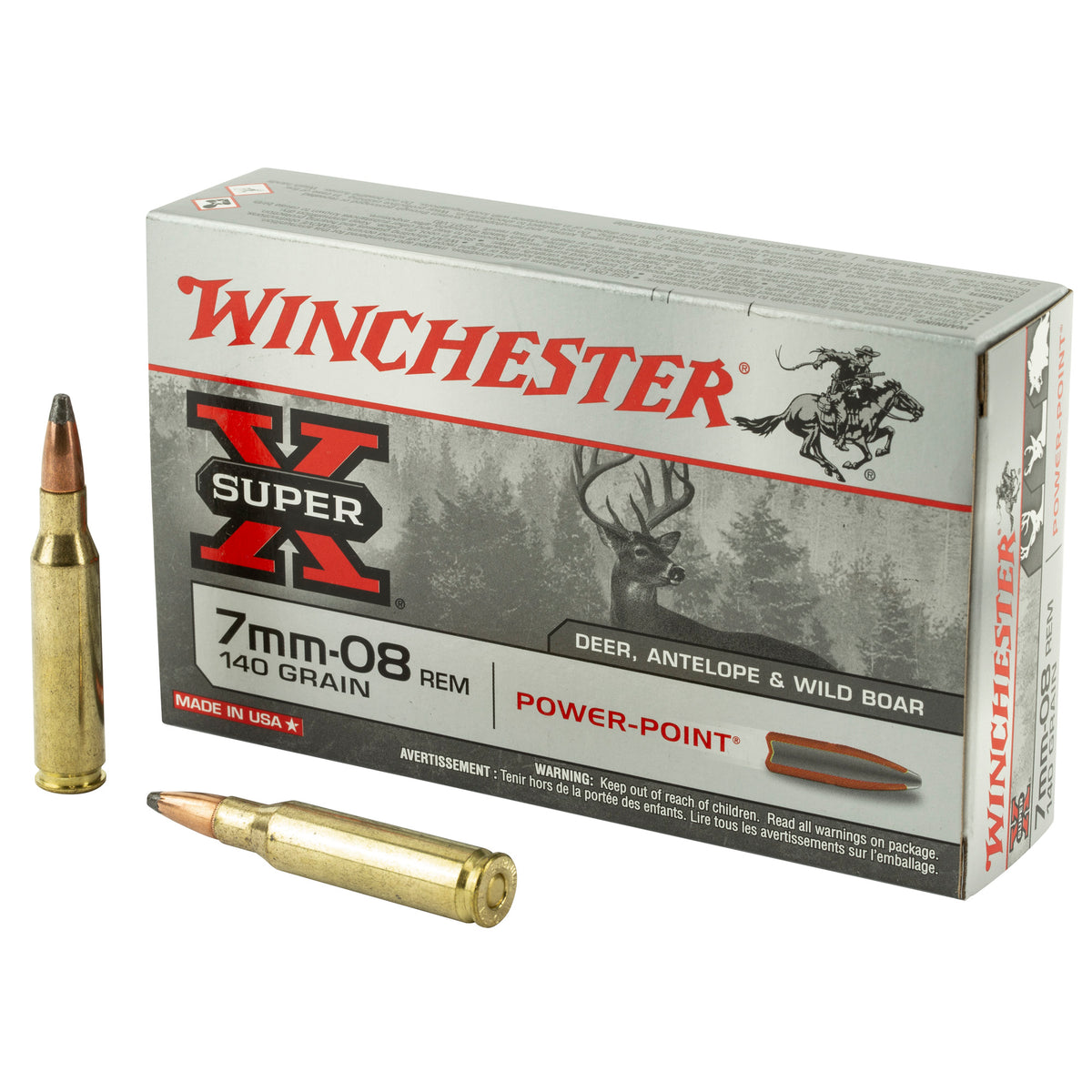 Winchester X708 Super-X Power-Point Pointed Soft Point PSP 140 Grain 7mm-08 Remington