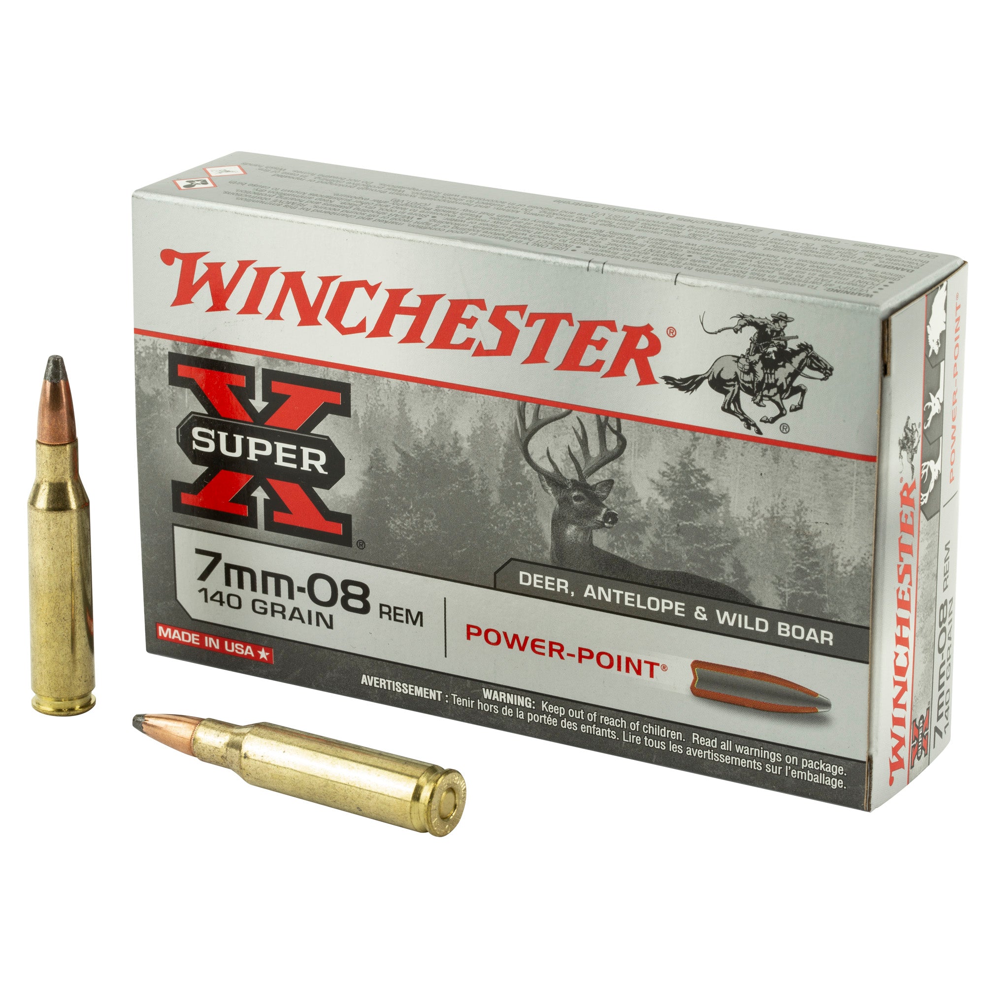 Winchester X708 Super-X Power-Point Pointed Soft Point PSP 140 Grain 7mm-08 Remington
