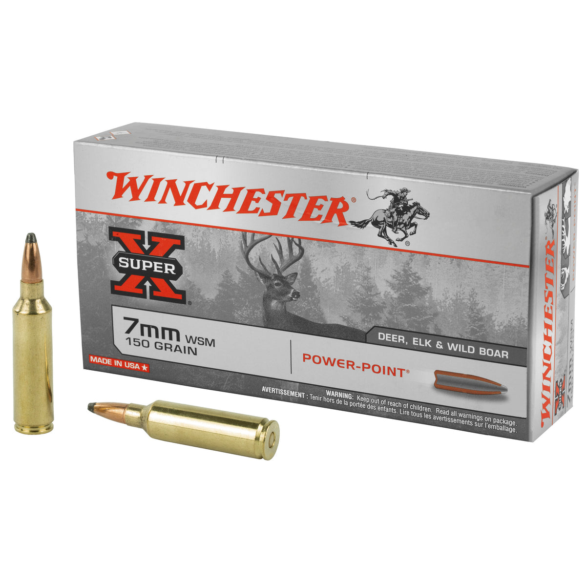 Winchester Super-X Power-Point 7mm WSM 150 gr JSP ammo