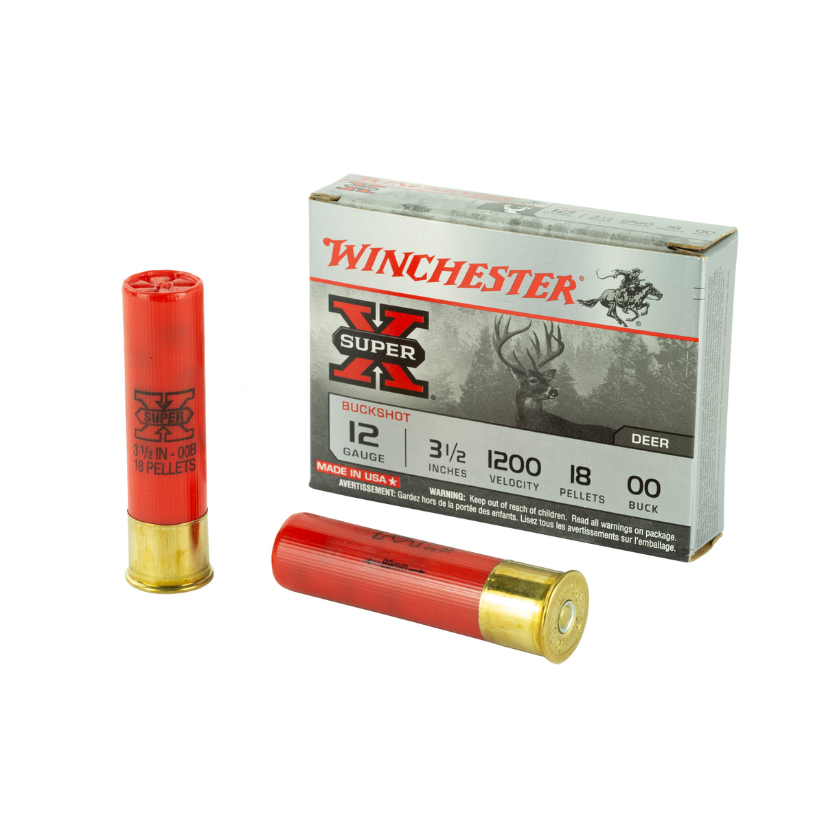 Winchester Super-X 18 Pellets 12 Gauge 3.5 in / 3.5 in 00 Buck 2-1/4 oz