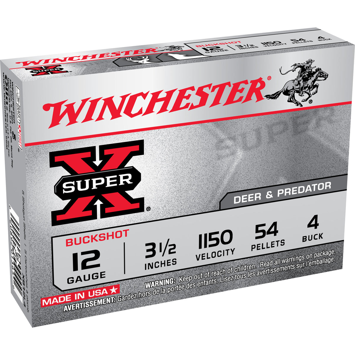 Winchester XB12L4 Super X Buckshot 12 Gauge 3.5"  4 Buck Shot 1150 fps