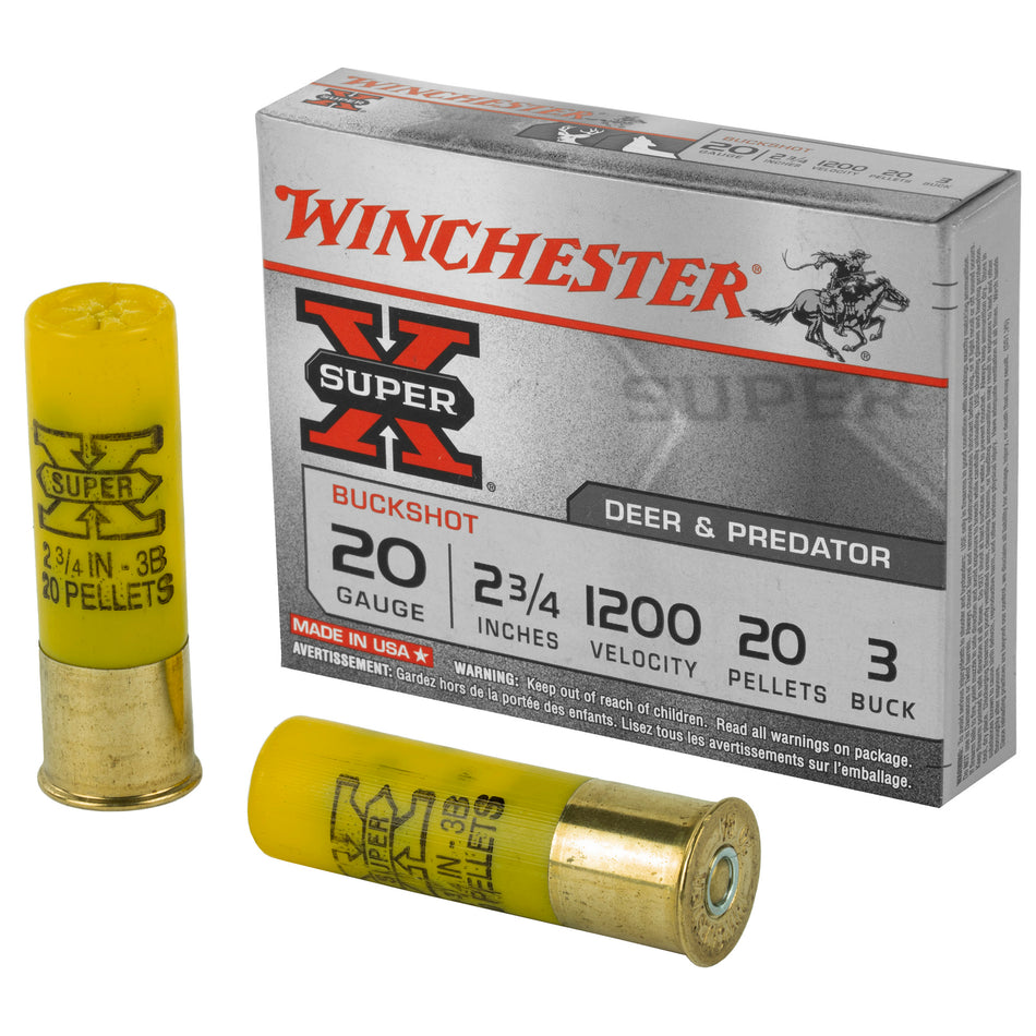 Winchester XB203 Super X Buckshot 20 Gauge 2-3/4 #3 Buck 1200 fps