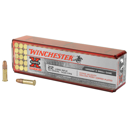 Winchester XHV22LR Hyper Velocity Super X Hyper Velocity Hollow Point Copper Plated  40 Grain .22 Long Rifle