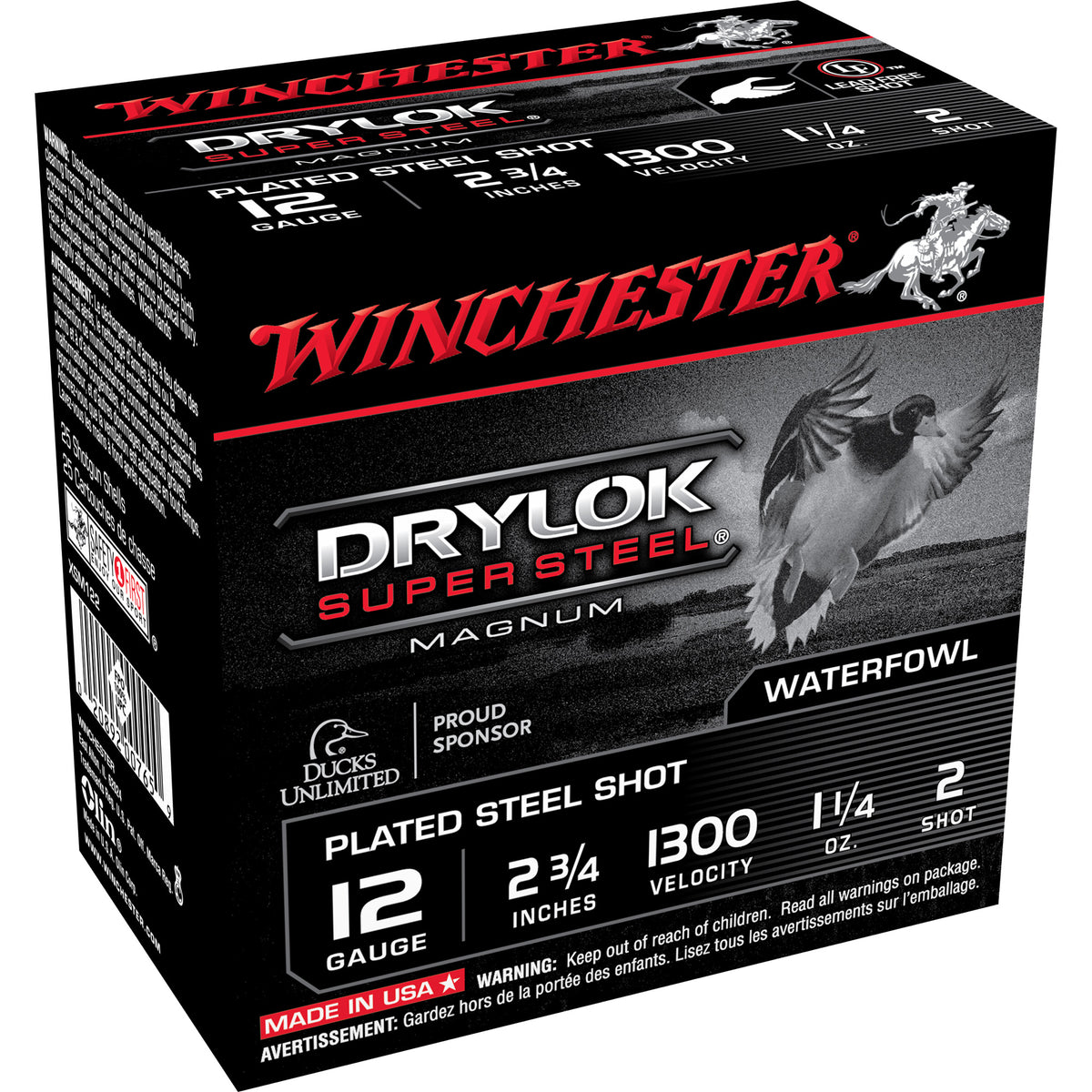 Winchester Drylok Super Steel Magnum 12 Gauge 2.75 in / 2.75 in #2 1-1/4 oz