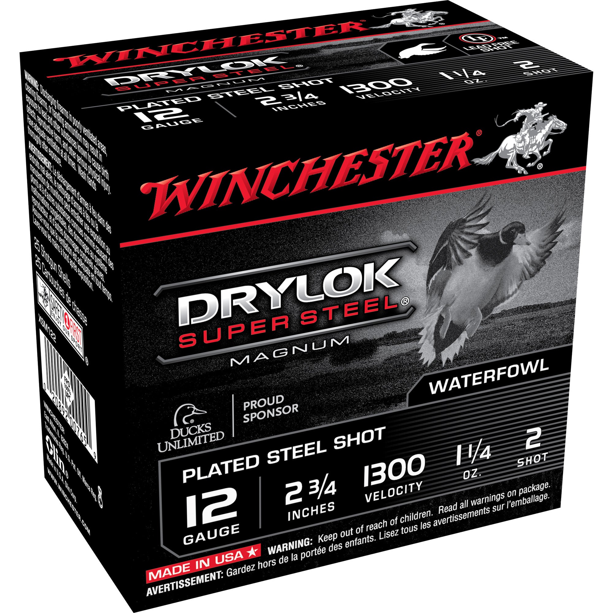 Winchester Drylok Super Steel Magnum 12 Gauge 2.75 in / 2.75 in #2 1-1/4 oz