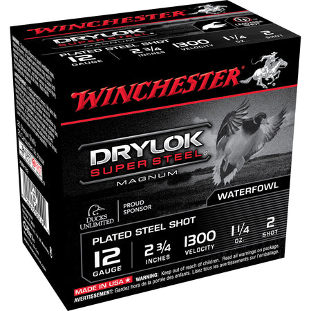Winchester Drylok Super Steel Magnum 12 Gauge 2.75 in / 2.75 in #2 1-1/4 oz