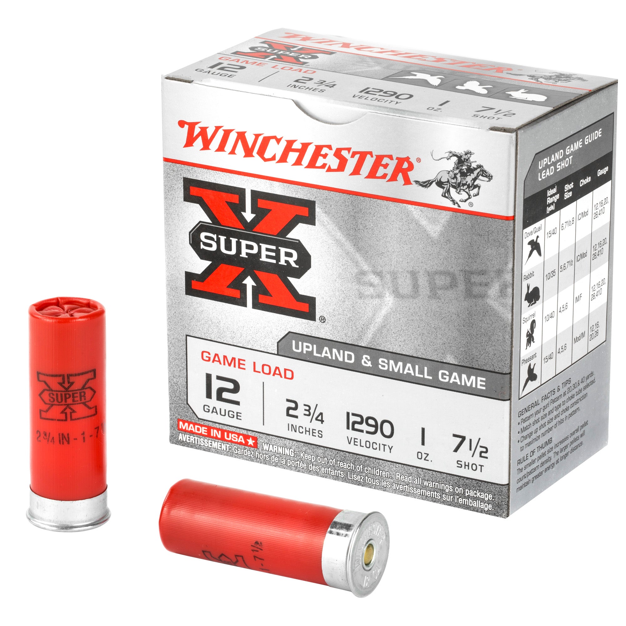 Winchester Super-X Game Load 12 Gauge 2.75" 1 oz #7.5 Shot