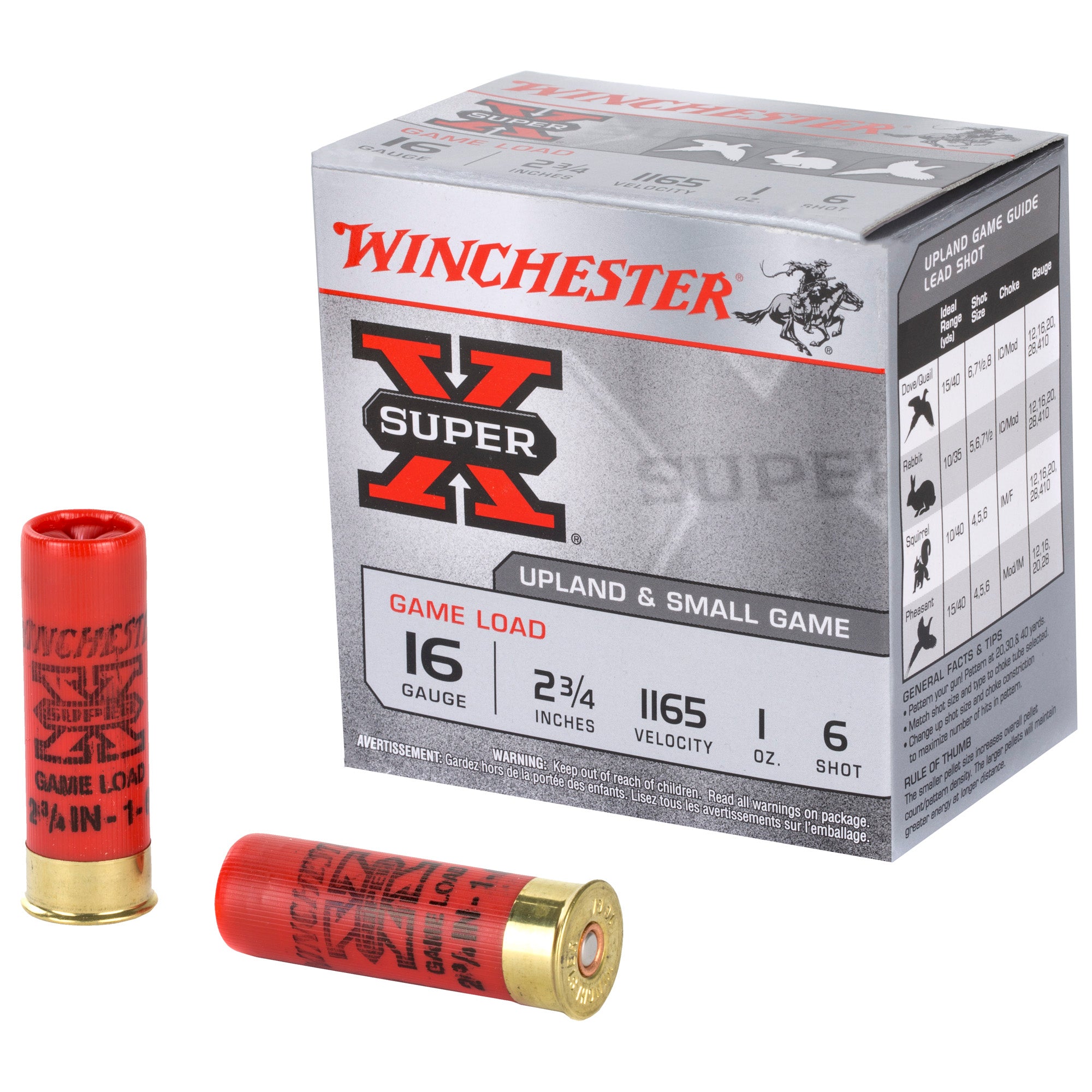 Winchester XU166A Super X Game Load 16 Gauge 2.75" 1oz 6 Shot 1165 fps