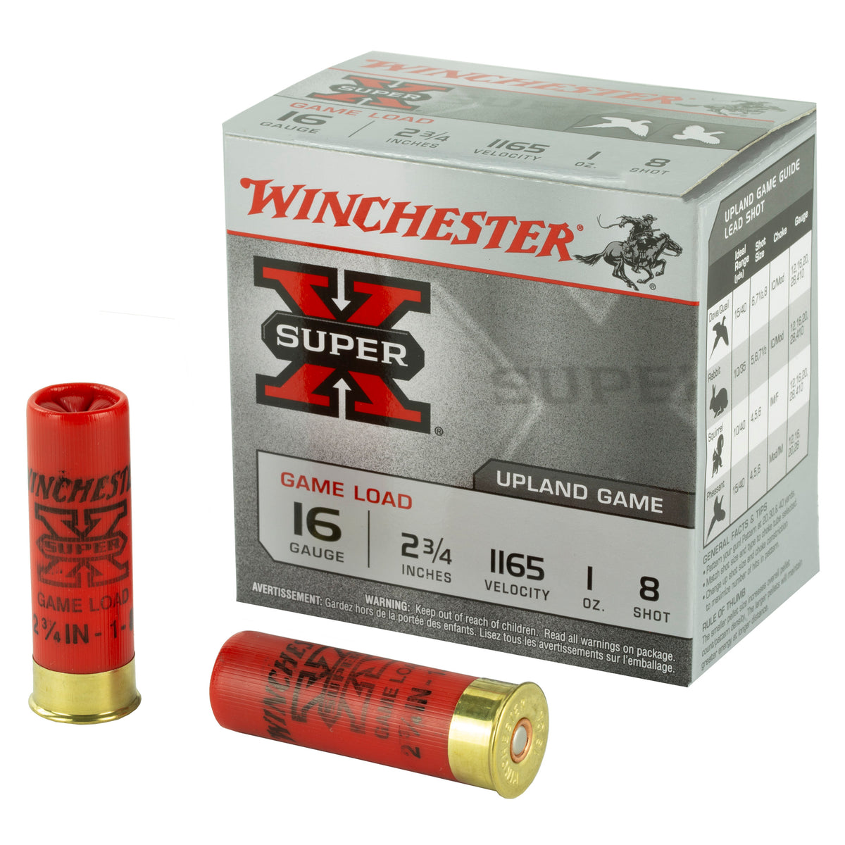 Winchester XU168 Super X Game Load 16 Gauge 2.75" 1oz 8 Shot 1165 fps