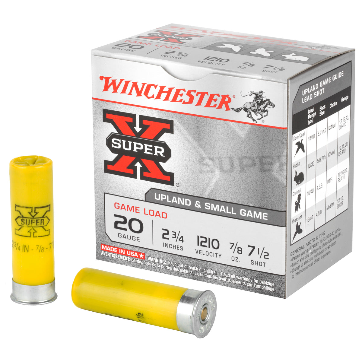 Winchester Super-X Game Load 20 Gauge 2.75 in / 2.75 in #7.5 7/8 oz
