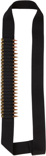 Bulldog Rifle Ammo Bandolier with 2-Inch Webbing Holds 24 Cartridges - Black