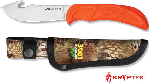 Outdoor Edge Wild Skin 4.0" Guthook Hunting Knife with Mossy Oak Sheath