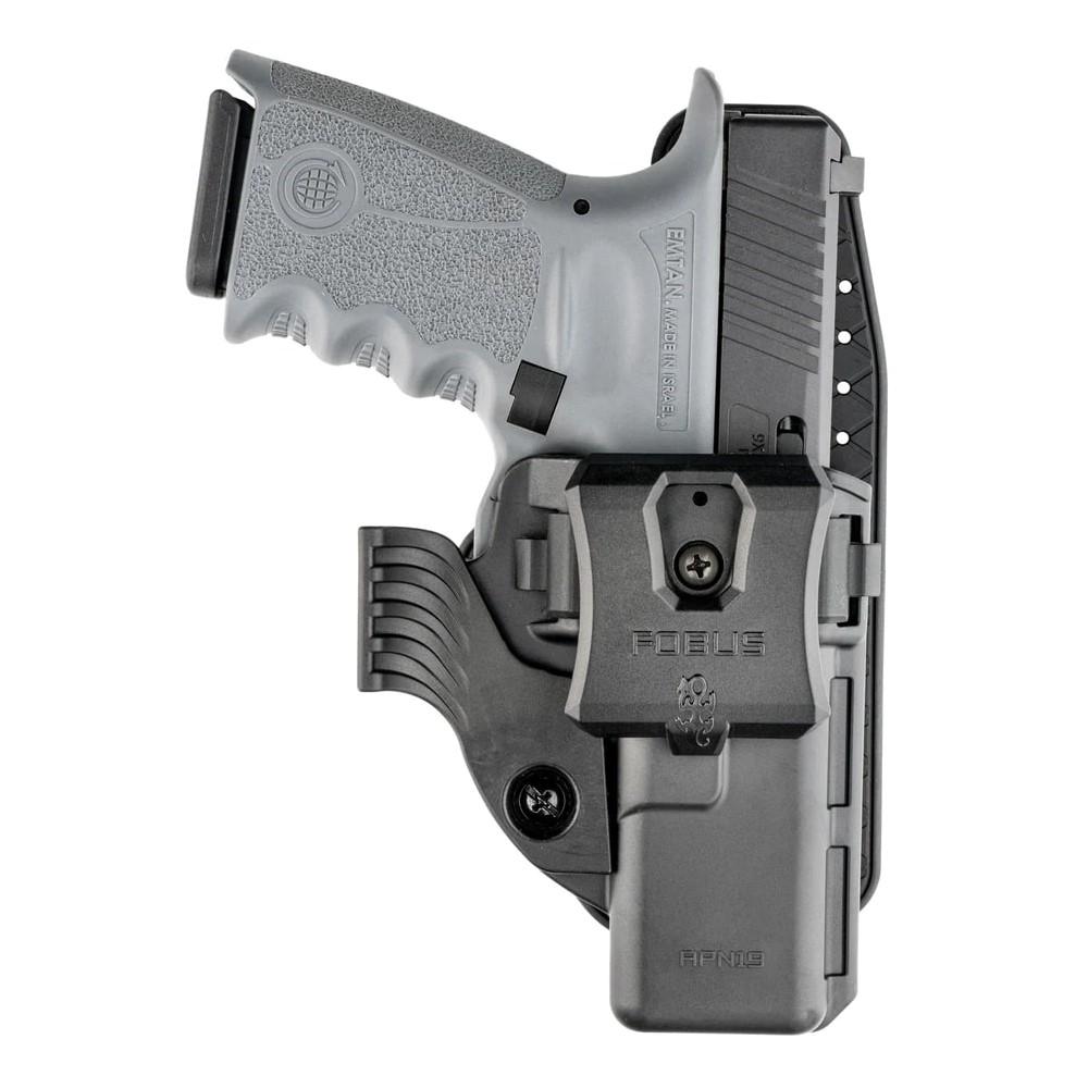 Fobus APN Series OWB Paddle & IWB Clip Holster with Wing & Sweatguard for Glock 19/19X/23/32/45 Black Ambi