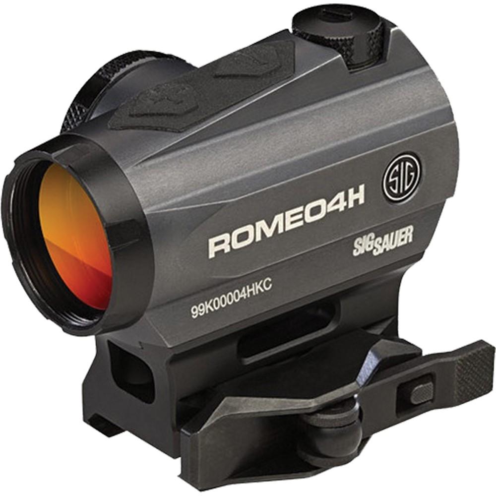 Sig Sauer ROMEO4H 1x20mm Red Dot Sight with Green Horseshoe Dot Reticle - Graphite