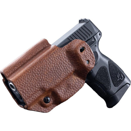 Mission First Tactical Leather Hybrid IWB/OWB Holster Taurus PT111/G2/G2C/G2S/G3c Brown Ambidextrous