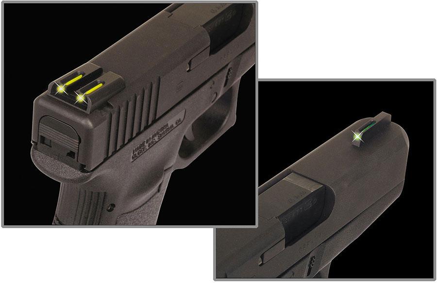 Truglo TFO Tritium Fiber-Optic Night Sights for 1911 Novak .260/.500 - Green Front Yellow Rear