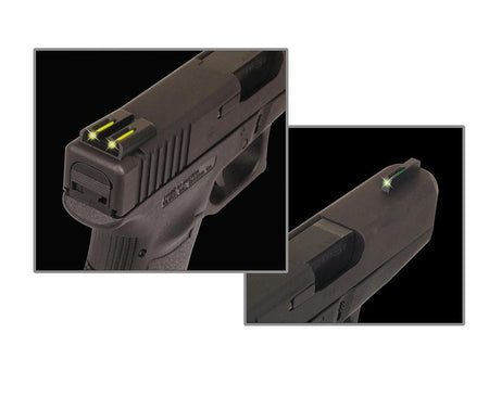 Truglo TFO Tritium/Fiber-Optic Night Sights for Sig #8 Front/#8 Rear Green Front/Yellow Rear