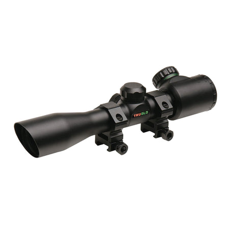 Truglo 4x32mm Crossbow Scope with Weaver Style Rings Illuminated Dual Color Reticle Matte Black