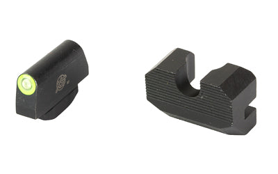 XS Sights Minimalist Night Sights for S&W K-Frame Revolver, Tritium Front with Green Glow Dot, Serrated Rear SW-M001S-4G