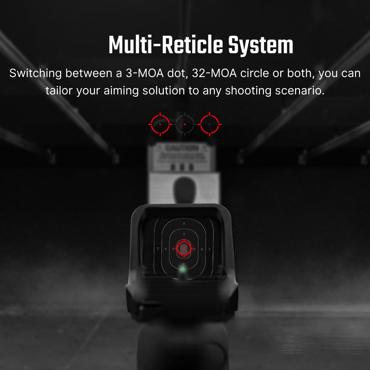 Osight C 3 MOA Dot 32 MOA Circle Multi-Reticle Red Dot Sight Compact