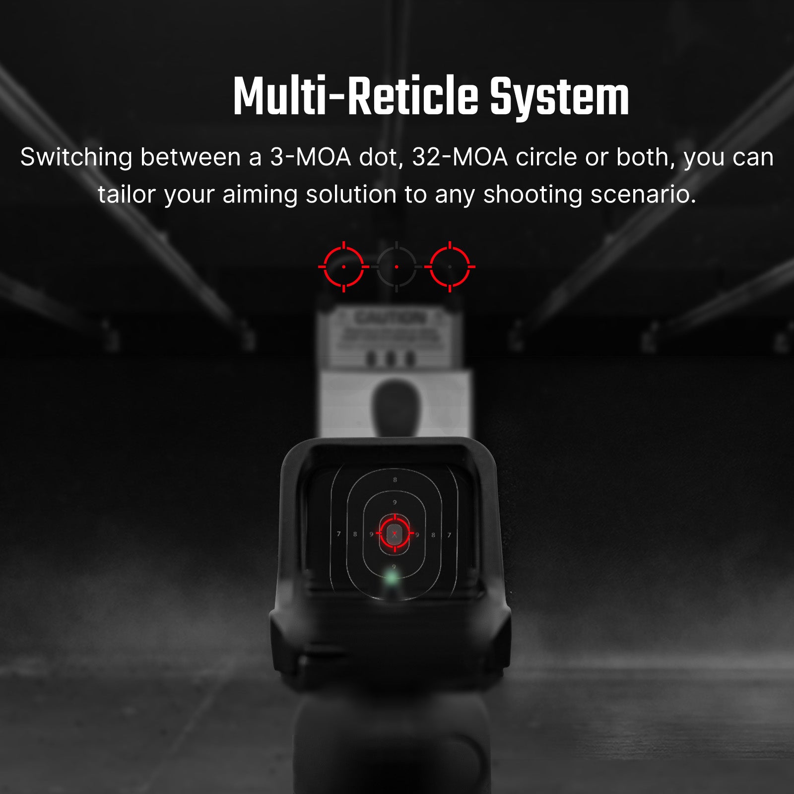 Osight C 3 MOA Dot 32 MOA Circle Multi-Reticle Red Dot Sight Compact