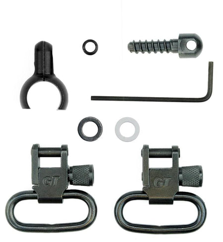 Grovtec Two-Piece Barrel Band Swivel Sets .585-.635" Diameter Black 2-Pack