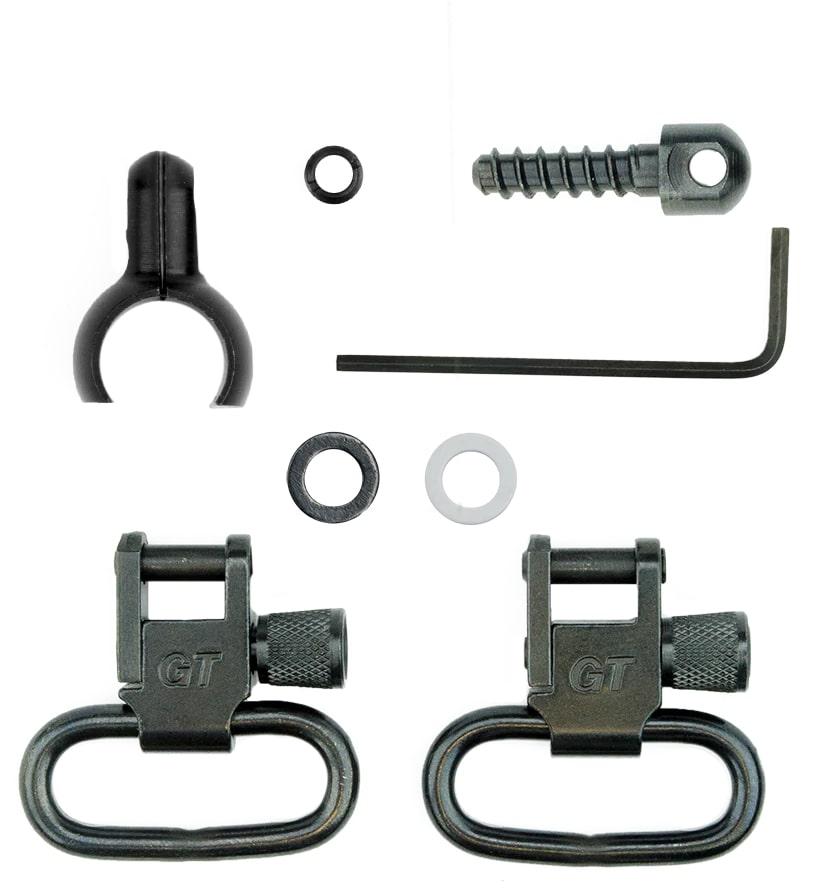 Grovtec Two-Piece Barrel Band Swivel Sets .585-.635" Diameter Black 2-Pack