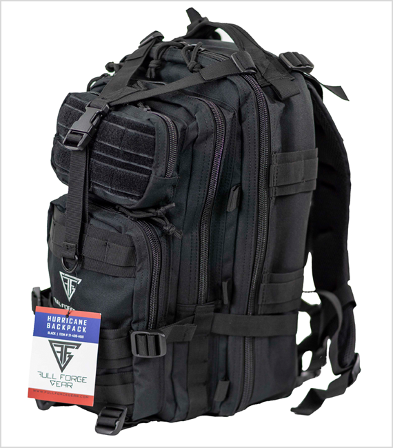 Full Forge Gear Hurricane Tactical Backpack 18x11x11 - Black