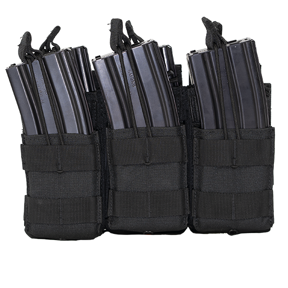 MKS Full Forge Gear Triple Magazine Pouch MOLLE Compatible Black
