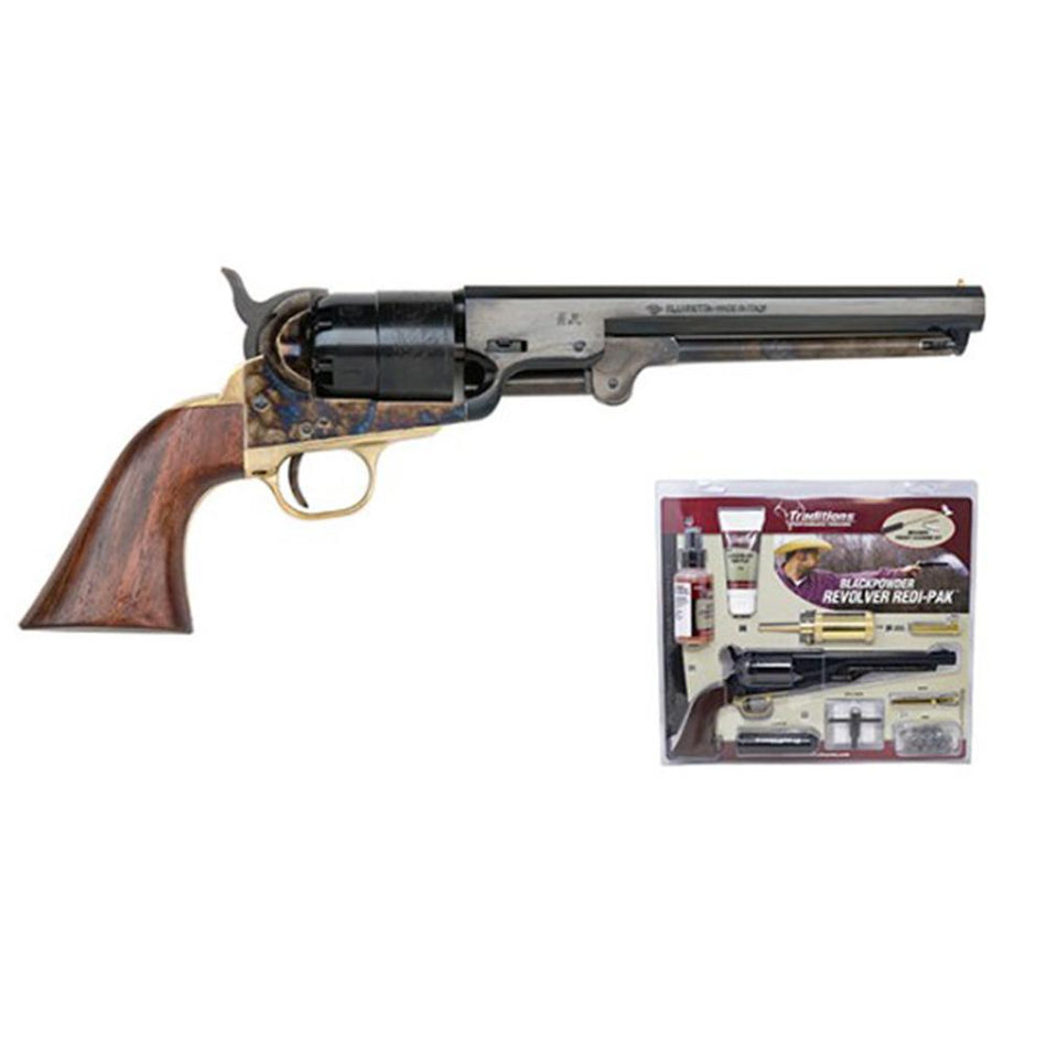 Traditions 1851 Navy Redi-Pak Muzzleloader Handgun .44 Cal 6rd 7.5" Barrel Black Walnut