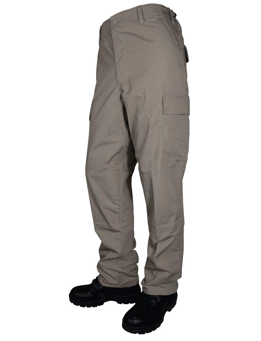 Tru-Spec BDU Basic Pants 6.5oz 65/35 Polyester Cotton Rip-Stop Zip Fly Khaki Medium